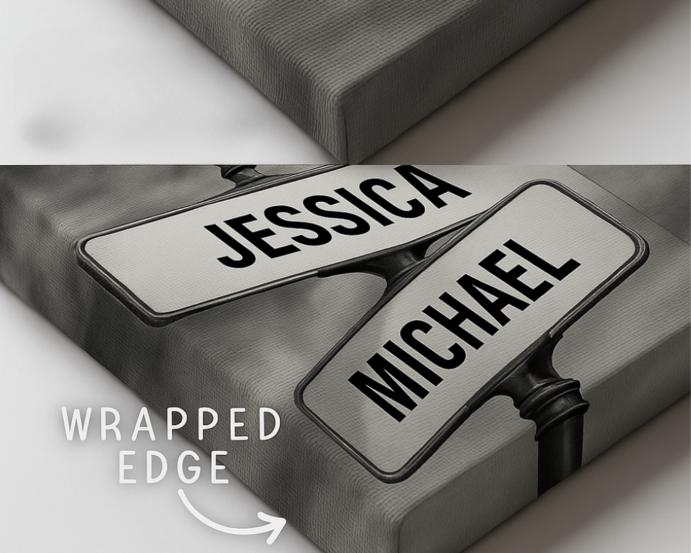 Personalized Canvas Street Sign For Couples