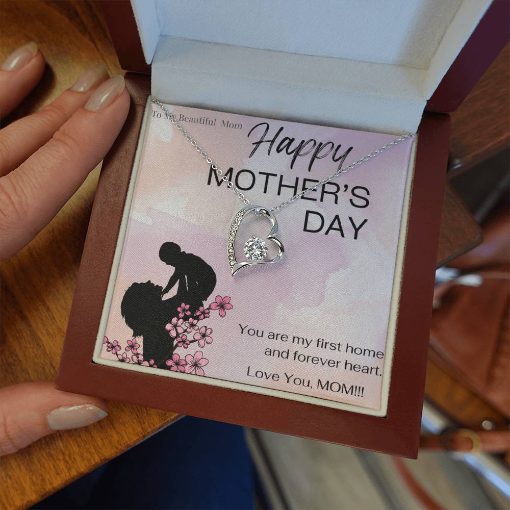 To My Beautiful Mom / Forever Love Necklace Mother's Day Gift