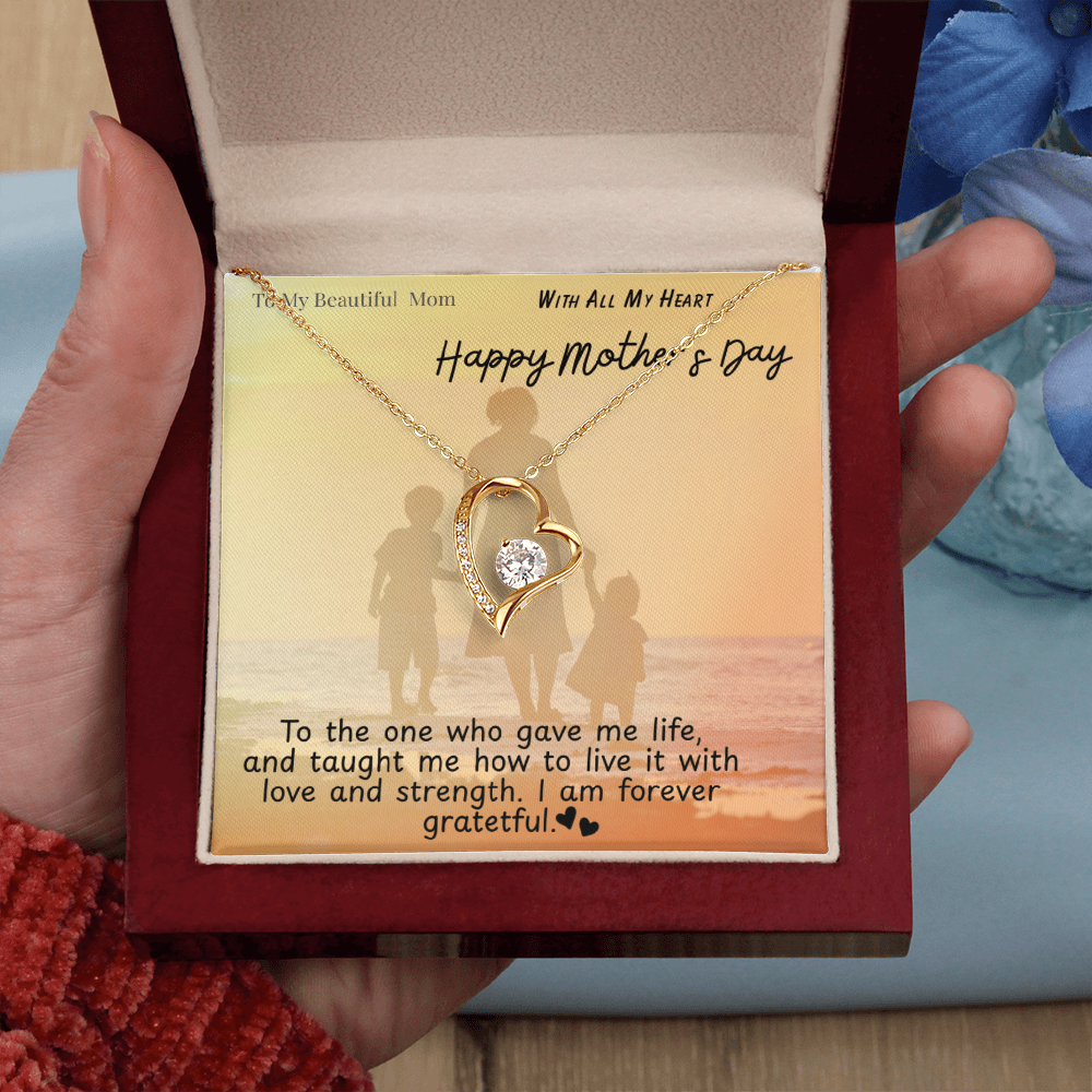 To My Beautiful Mom / Forever Love Necklace Mother's Day Gift