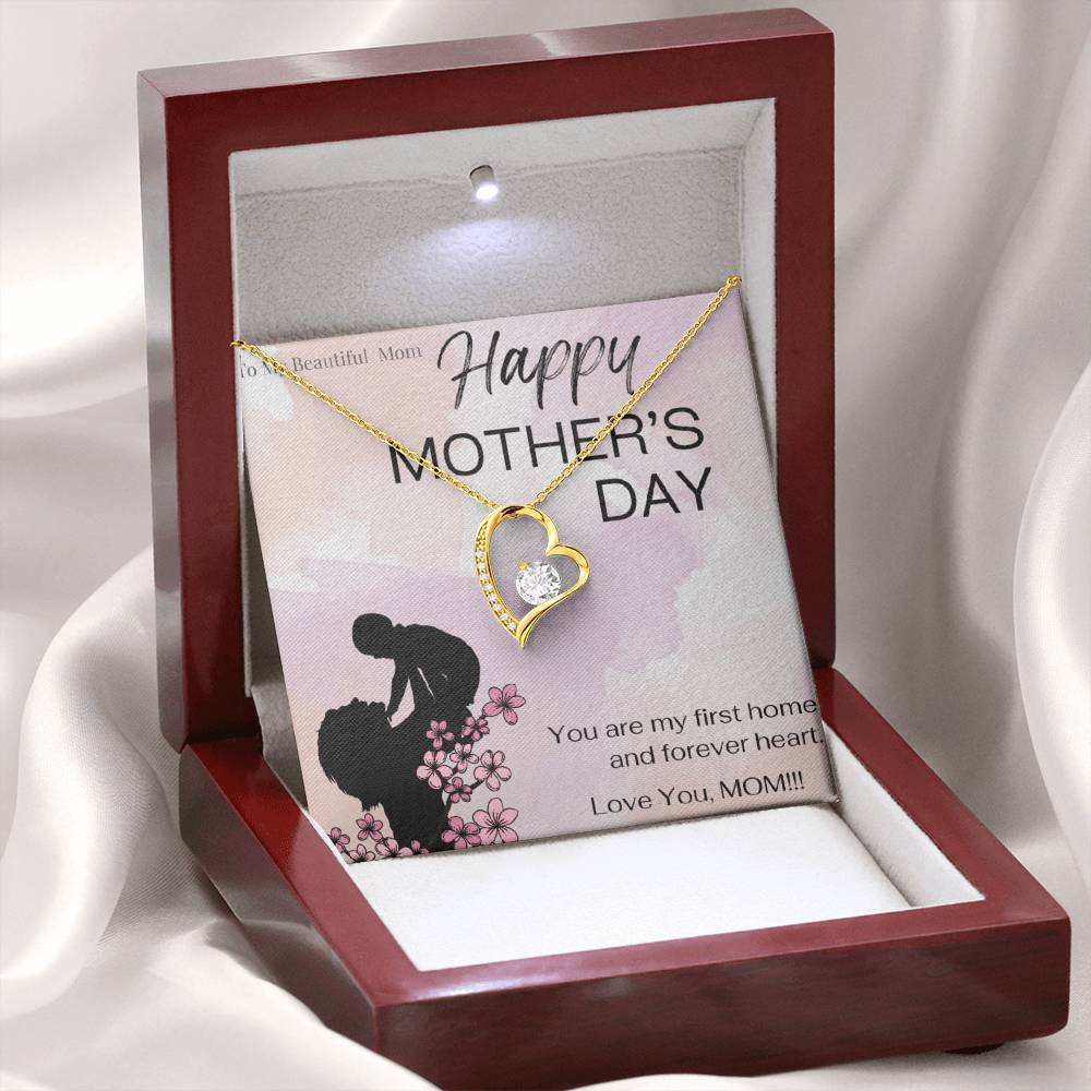 To My Beautiful Mom / Forever Love Necklace Mother's Day Gift