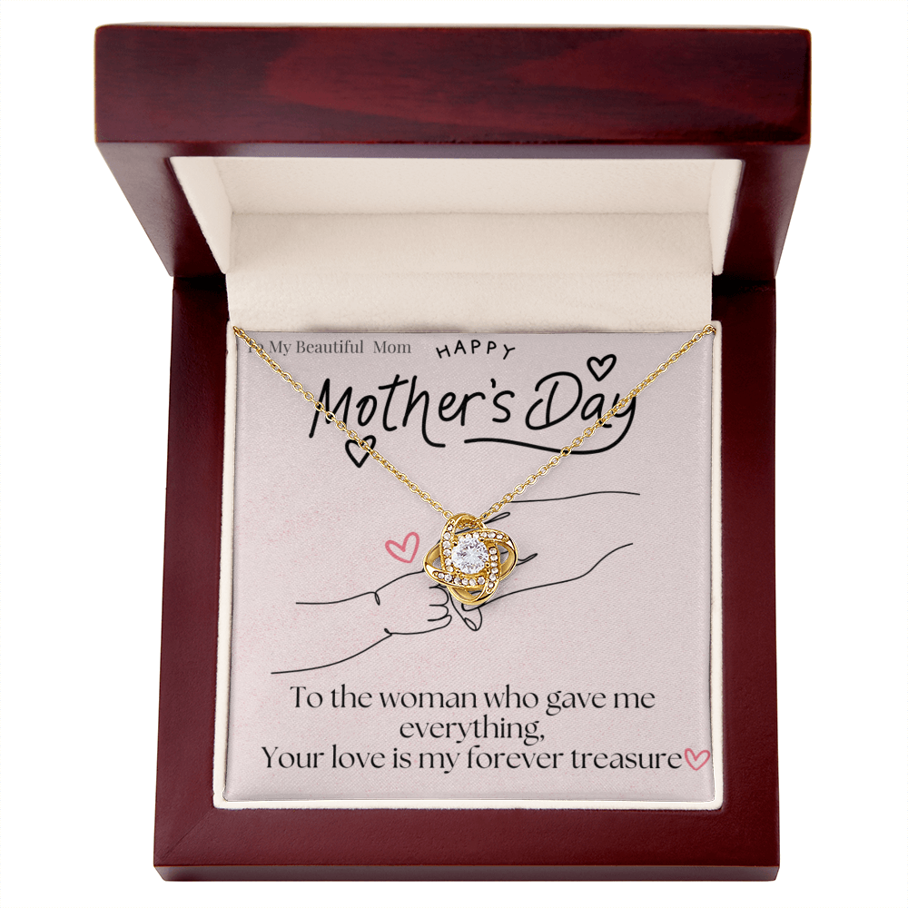 To My Beautiful Mom /Love Knot Necklace Mother's Day Gift