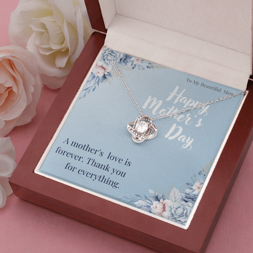 To My Beautiful Mom / Love Knot Necklace Mother's Day Gift