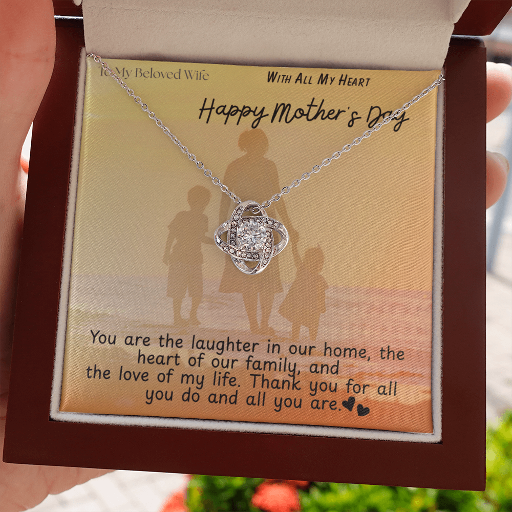To My Beloved Wife / Love Knot Necklace