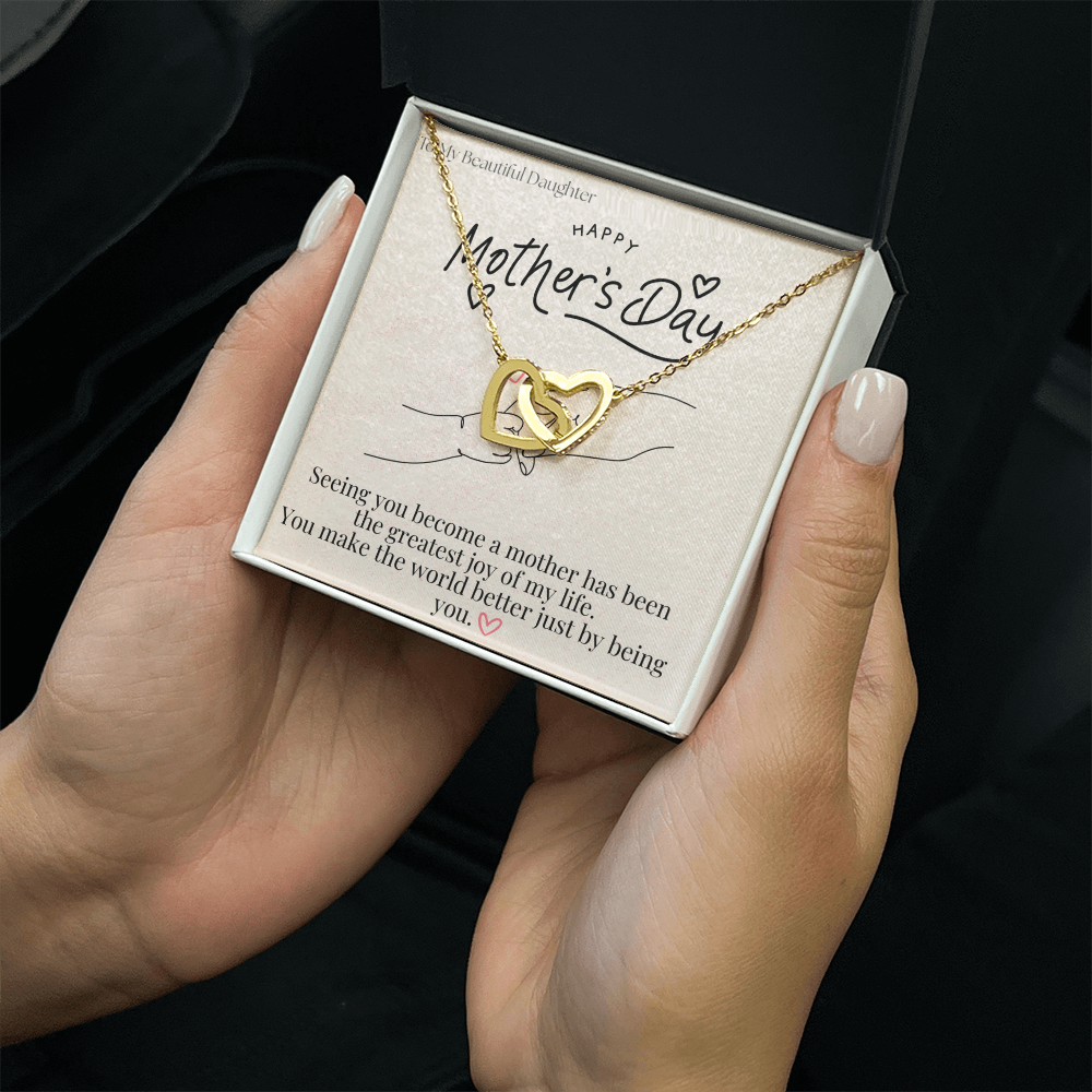 To My Beautiful Daughter / Interlocking Heart Necklace