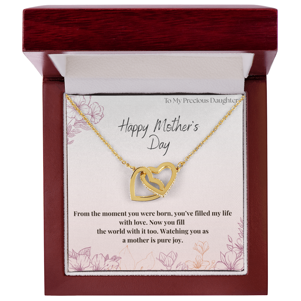 To My Precious Daughter / Interlocking Heart Necklace