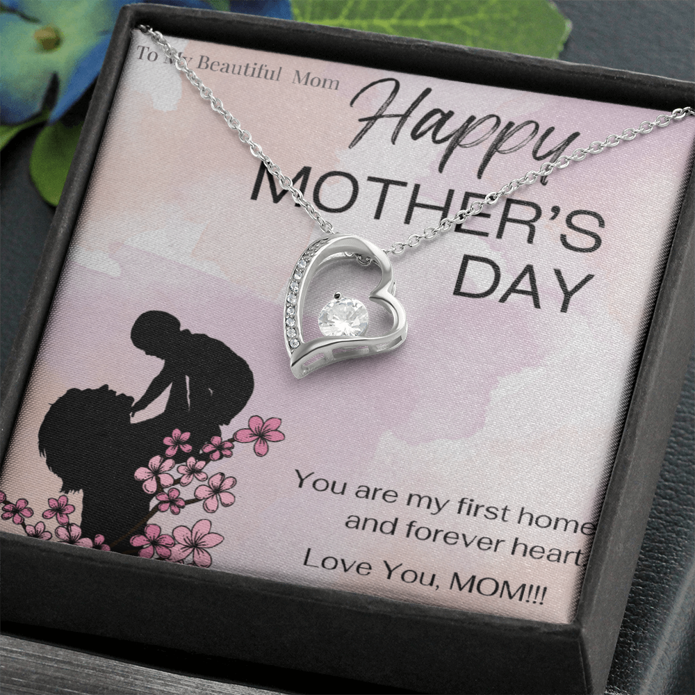 To My Beautiful Mom / Forever Love Necklace Mother's Day Gift
