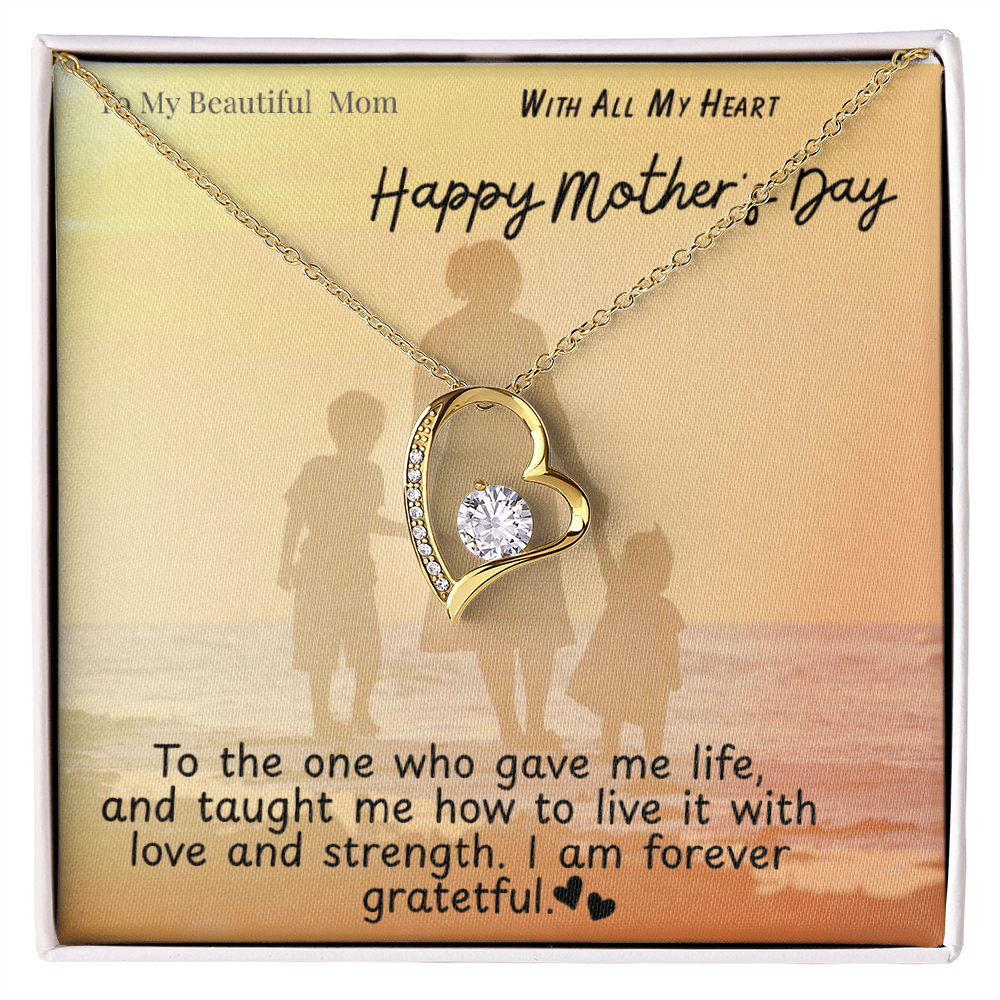 To My Beautiful Mom / Forever Love Necklace Mother's Day Gift