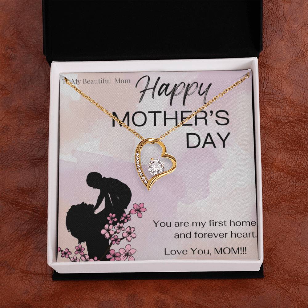 To My Beautiful Mom / Forever Love Necklace Mother's Day Gift