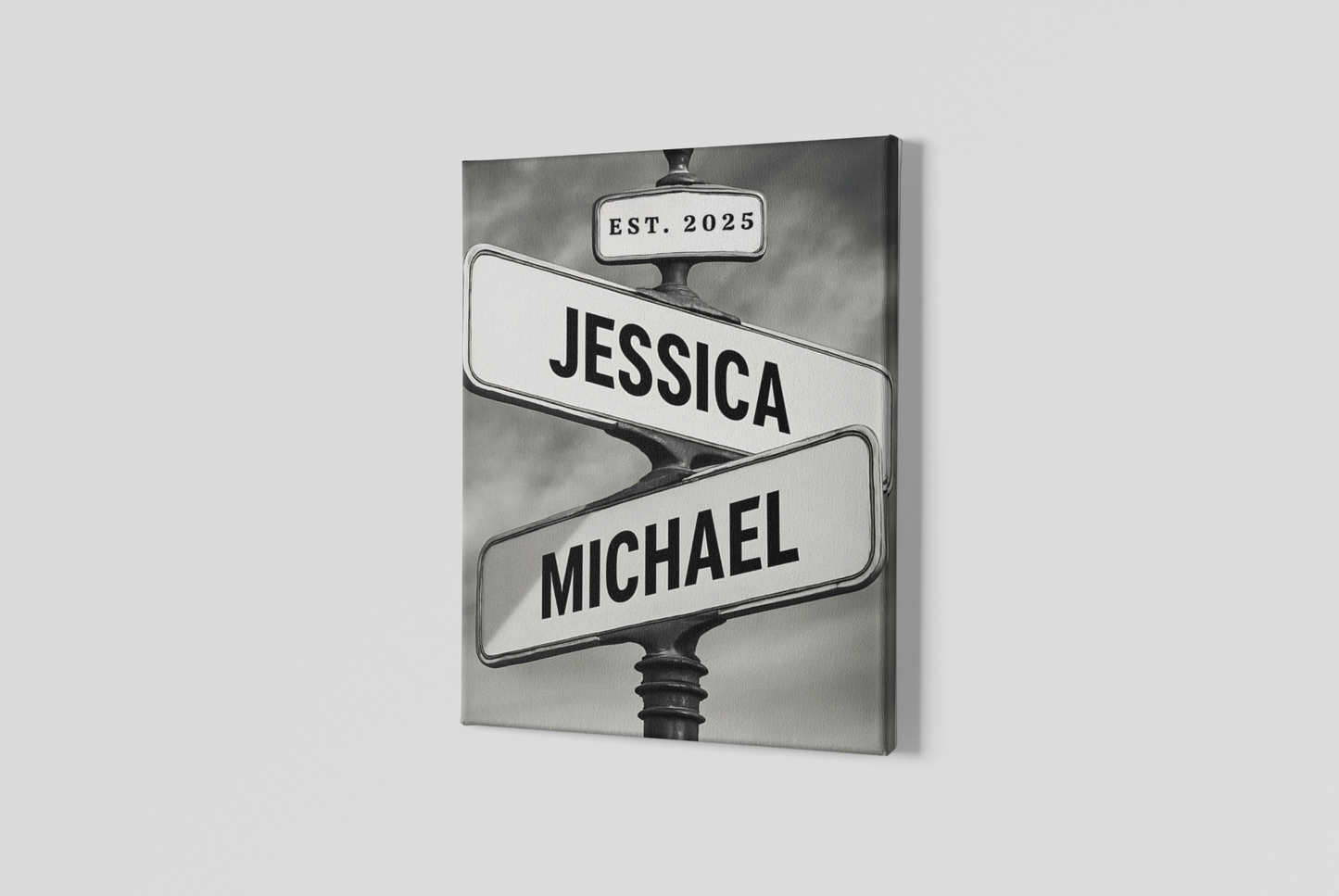 Personalized Canvas Street Sign For Couples