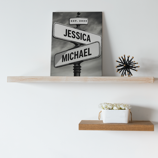 Personalized Canvas Street Sign For Couples