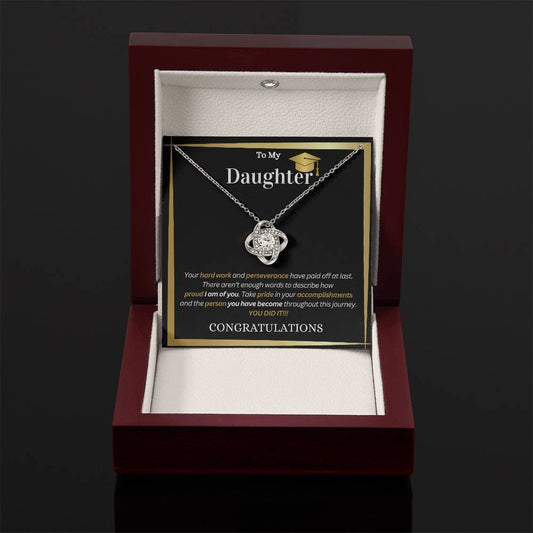 To My Daughter Graduation|Love Knot Necklace