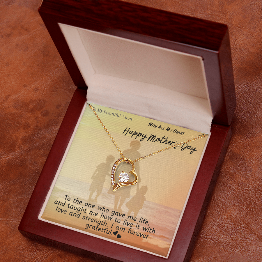 To My Beautiful Mom / Forever Love Necklace Mother's Day Gift