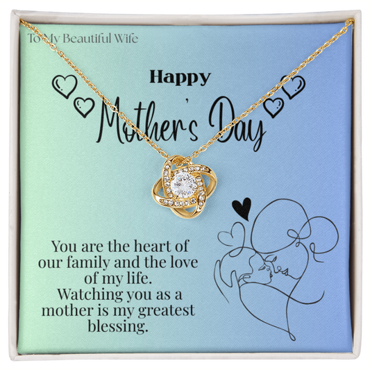 To My Beautiful Wife / Love Knot Necklace