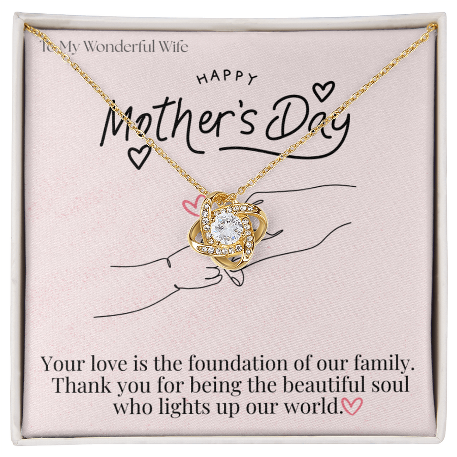 To My Wonderful Wife / Love Knot Necklace