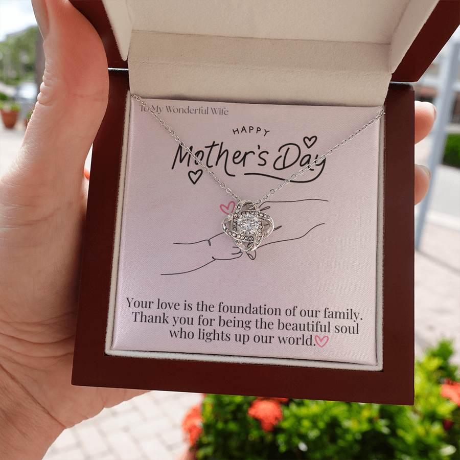 To My Wonderful Wife / Love Knot Necklace