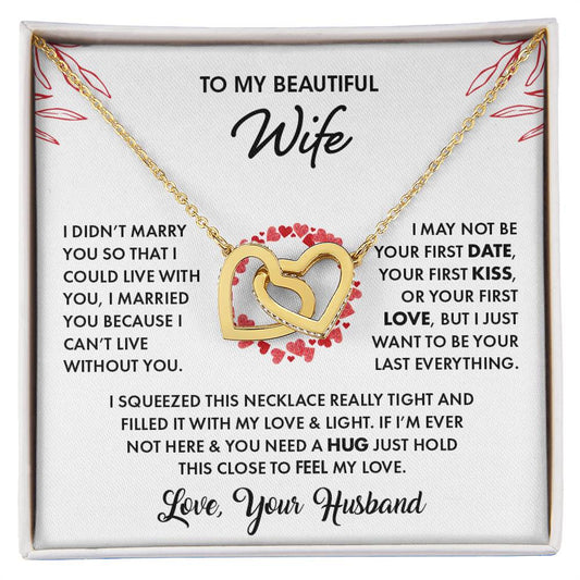 To My Beautiful Wife | Interlocking Hearts necklace