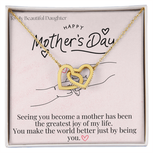To My Beautiful Daughter / Interlocking Heart Necklace