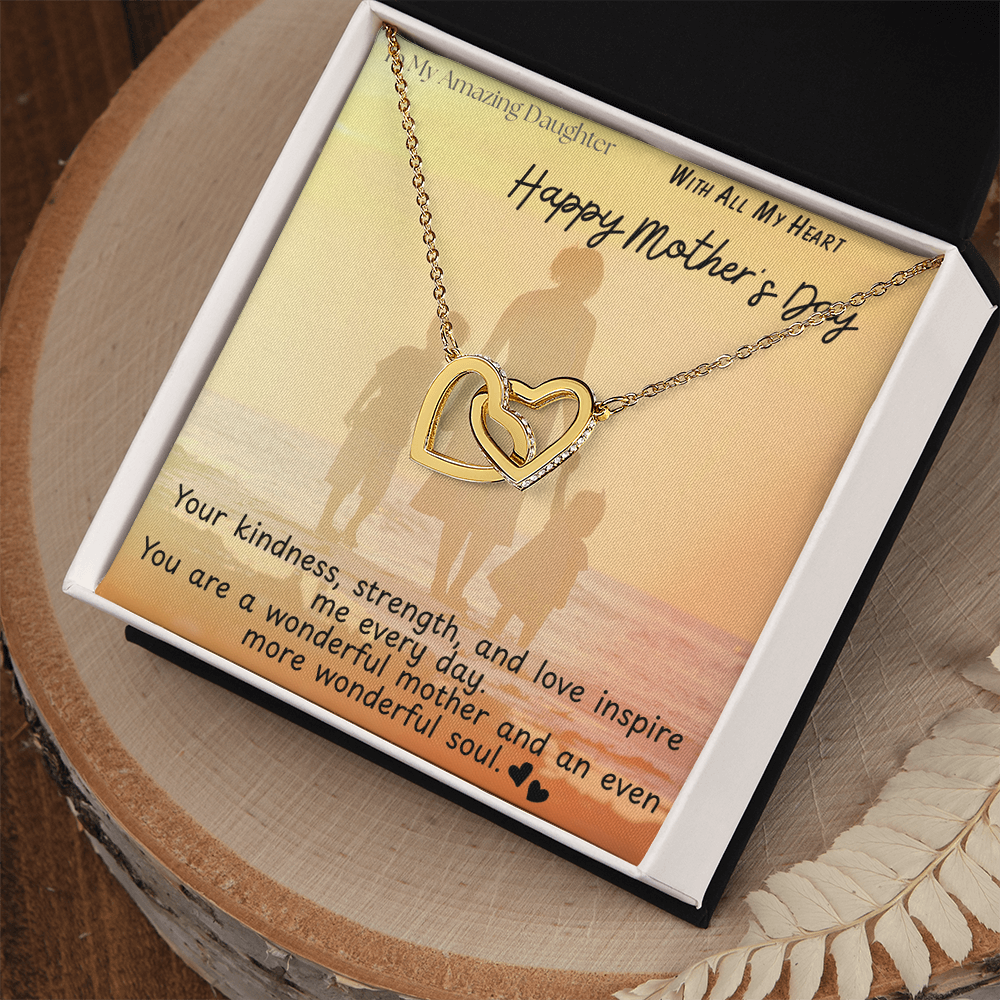 To My Amazing Daughter / Interlocking Heart Necklace