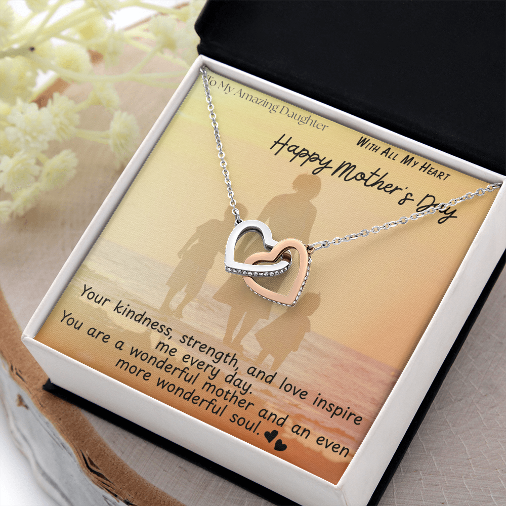 To My Amazing Daughter / Interlocking Heart Necklace