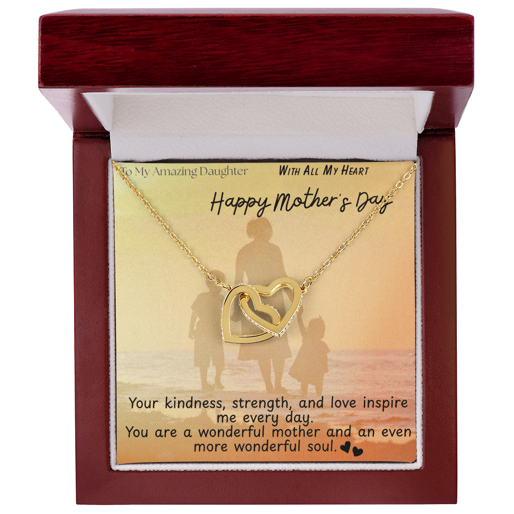 To My Amazing Daughter / Interlocking Heart Necklace