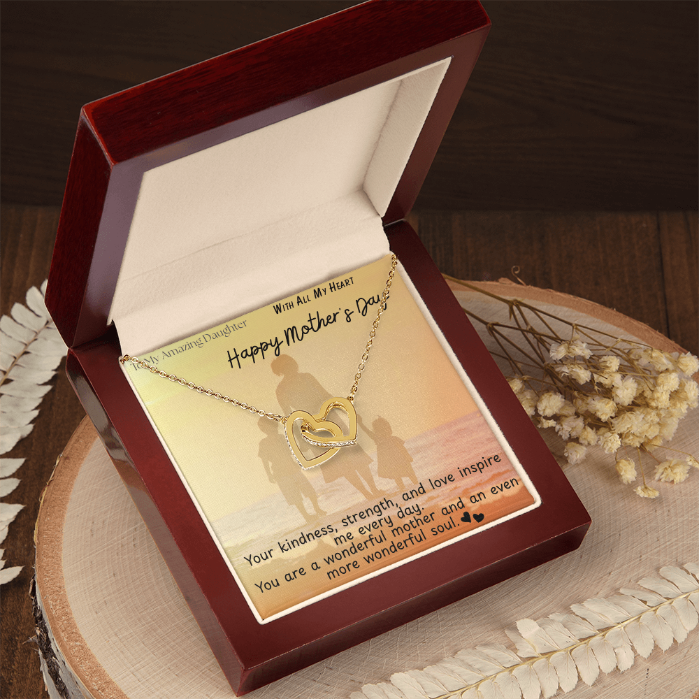 To My Amazing Daughter / Interlocking Heart Necklace