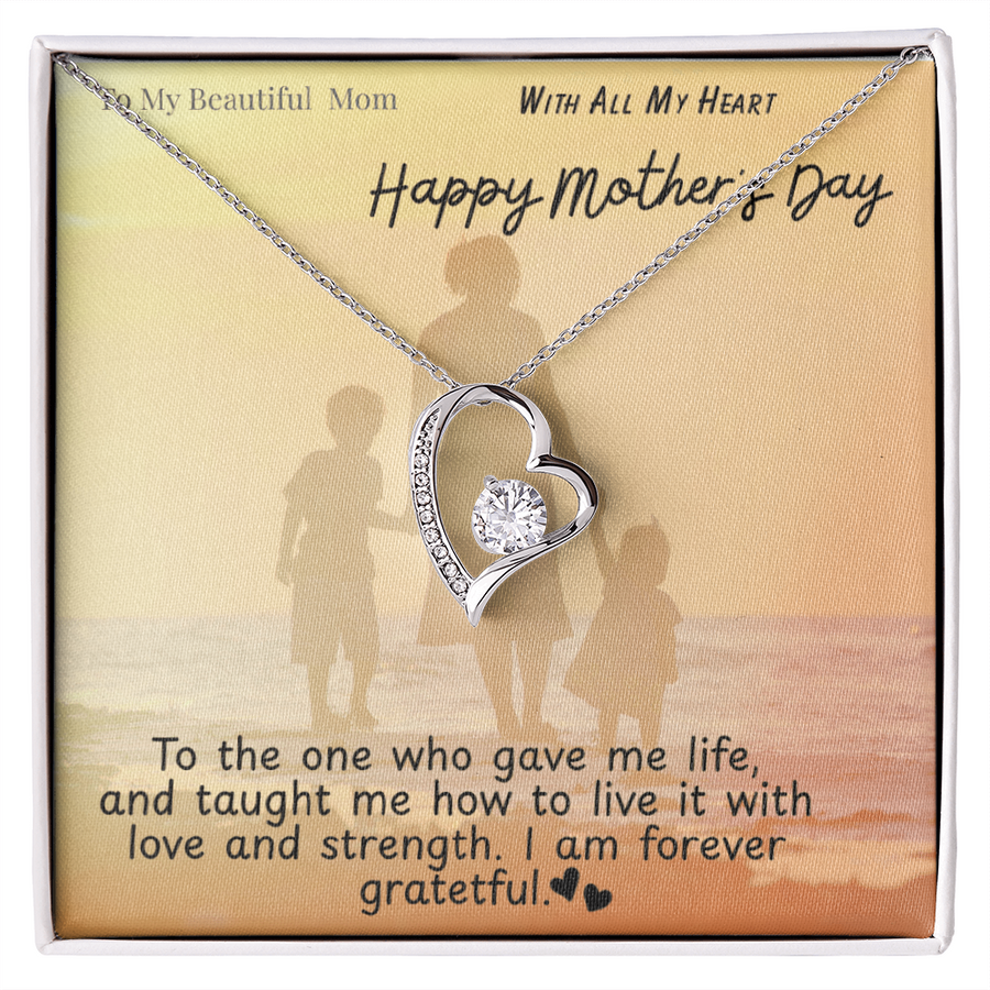 To My Beautiful Mom / Forever Love Necklace Mother's Day Gift