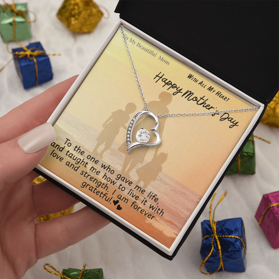 To My Beautiful Mom / Forever Love Necklace Mother's Day Gift