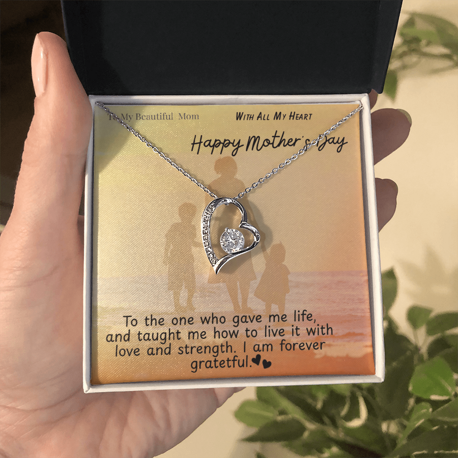 To My Beautiful Mom / Forever Love Necklace Mother's Day Gift