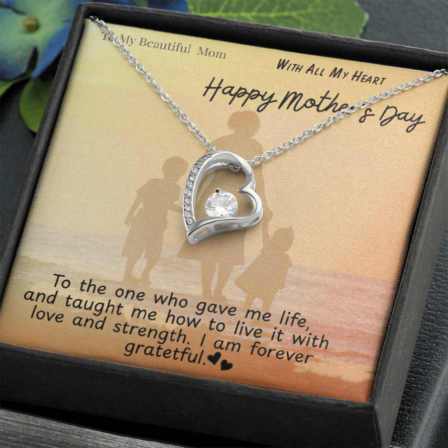 To My Beautiful Mom / Forever Love Necklace Mother's Day Gift