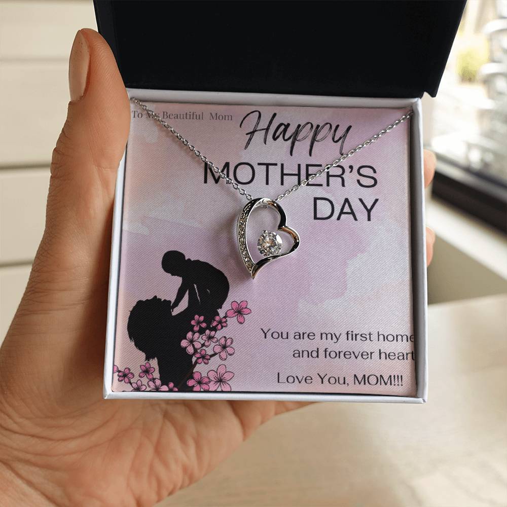 To My Beautiful Mom / Forever Love Necklace Mother's Day Gift