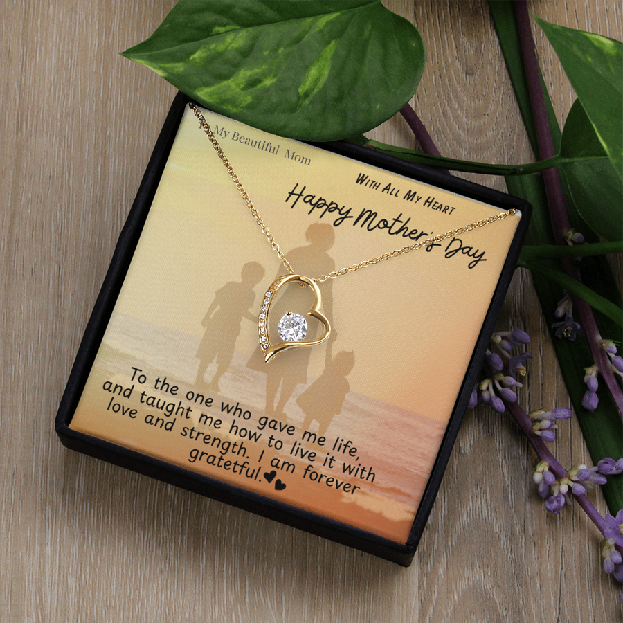 To My Beautiful Mom / Forever Love Necklace Mother's Day Gift