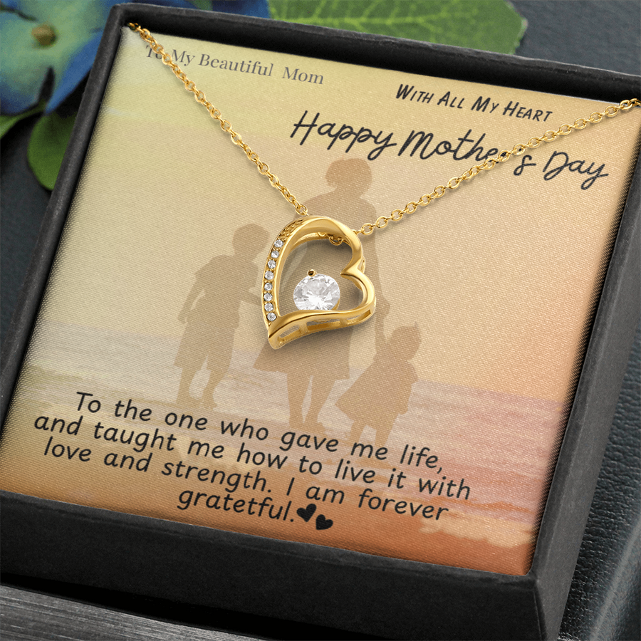To My Beautiful Mom / Forever Love Necklace Mother's Day Gift