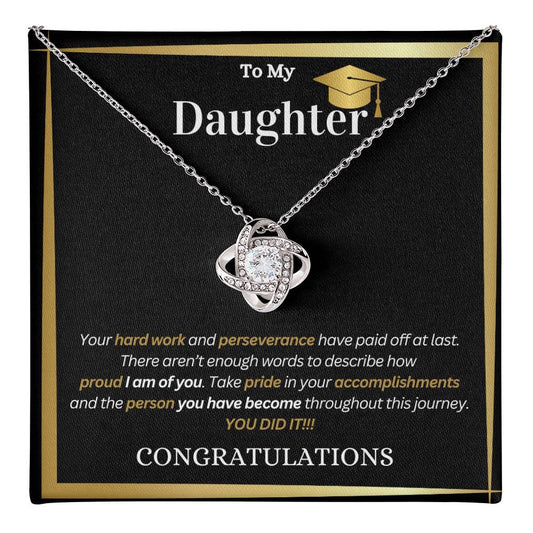 To My Daughter Graduation|Love Knot Necklace
